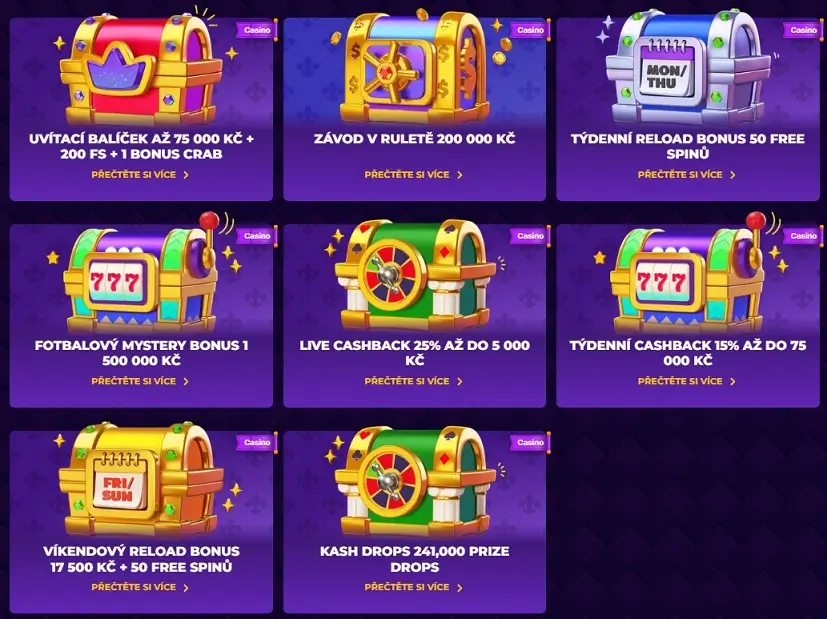 RoyalGame Casino bonusová stránka